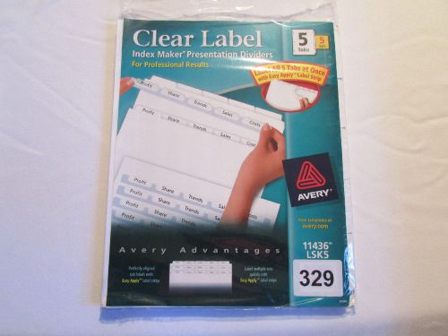 AVERY ADVANTAGES  CLEAR LABEL INDEX MAKER PRESENTATION DIVIDERS NEW
