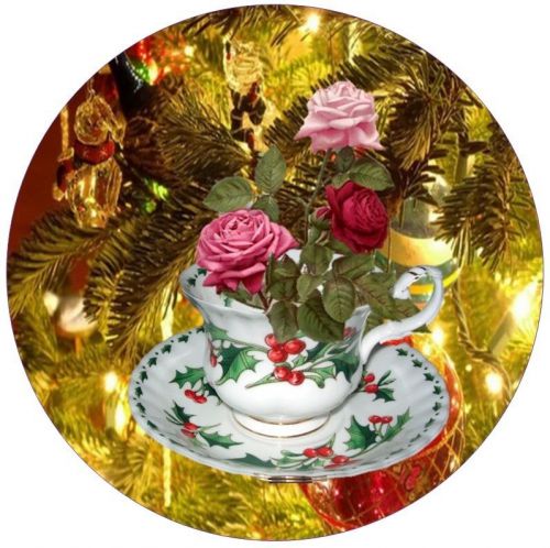 30 Personalized Return Address Labels Teacup Christmas Buy3 get1 free(fx25)