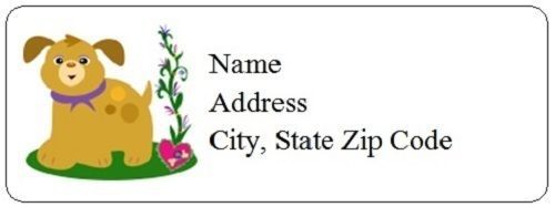 30 Personalized Cute Dog Return Address Labels Gift Favor Tags (dd68)