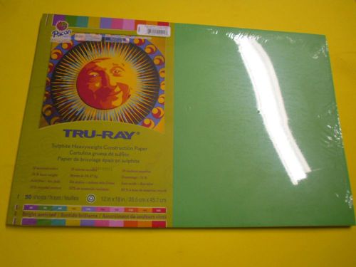 New 50 sheets tru-ray sulphite heavyweight contruction paper 12&#034; x18&#034; assorted for sale