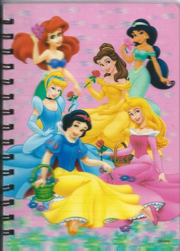 Disney Princess Spiral Note Book School Office Supply Ariel Belle Aurora Jasmine