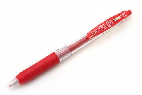 Zebra Sarasa Push Clip Gel Ink Ballpoint Pen 0.5mm Red Ink Color JJ15