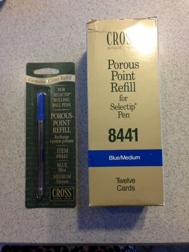12 Cross Refill for Selectip Porous Point Pens, Medium Point, Blue Ink - CRO8441