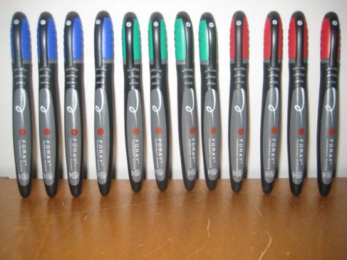 12 Foray Fine Point Colored Permanent Markers~Brand New~Full Length Comfort Grip