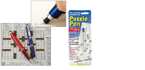 NEW (Set) Erasable Ink Crossword Sudoku Puzzle Pens with Ink Refill Cartridge