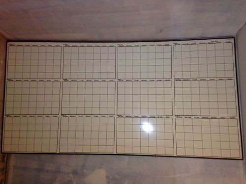 12 Months Calendar Framed 4&#039; x 8&#039; Foot Dry Erase Boards Excellent Condition