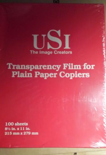 USI-THE IMAGE CREATORS-TRANSPARENCY FILM FOR PLAIN PAPER COPIERS 100 SHEETS/BOX