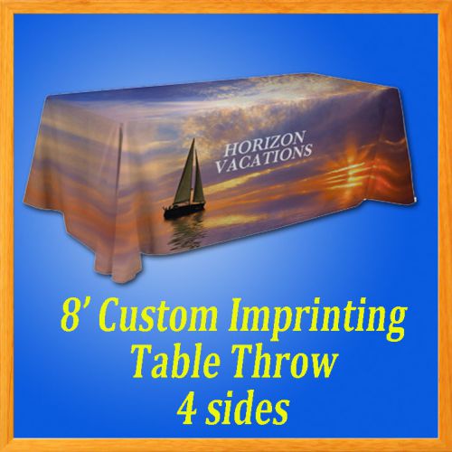 8&#039; Custom Full Color Trade Show Table Cover Throw Dye Sublimation Imprinted