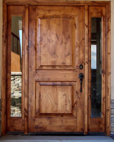 TUSCANY DESIGN New Construction Front Entry Solid Wood Door with (2) Sidelights