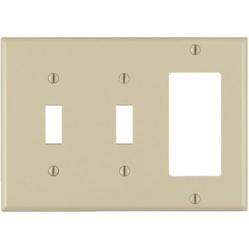 Leviton 001-80421i 3-gang combination wall plate-iv 2t rocker wallplate for sale