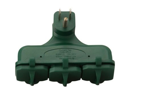 Right-angle green yard master 13270 3-outlet adapter, indoor/outdoor, green new for sale
