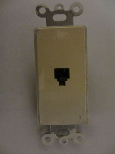 Leviton decora wall phone jack off white (used - discolored)