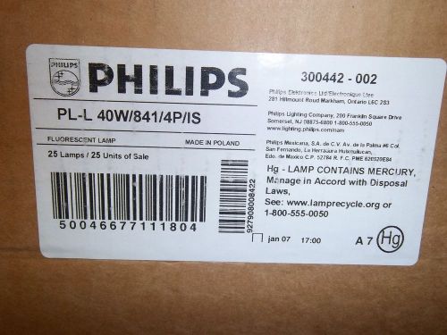case 25 Philips PL-L 40W/841/4P/lS CFL Light Bulb Fluorescent-4 Pin 2G11 Base