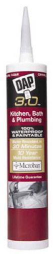 Dap  3.0, 9.0 OZ, White Advanced Kitchen &amp; Bath Adhesive Caulk 00790