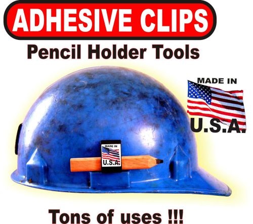 Pencil holders hard hats adhesive tools 10 pack black clips carpenter craftsman for sale