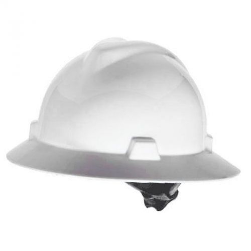 Msa 475369 white full brim v-gard hard hat w/ratchet suspension **free us ship** for sale