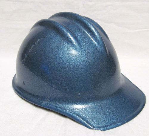 Vtg Bullard 502 PAINTED Hammered  Blue Fiberglass Hard Boiled Hard Hat
