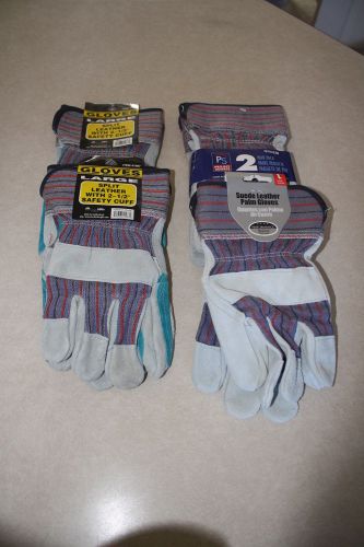 lot of 5 pair split leather mens work gloves