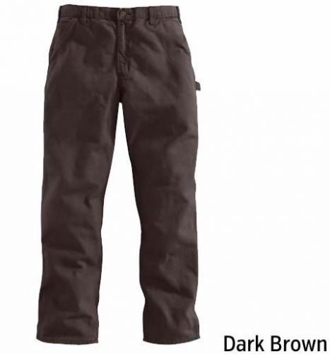 New carharrt mens b11 washed duck work dungaree pants 34 x 32 dark brown utility for sale