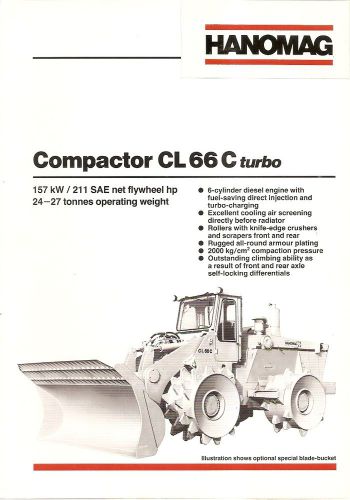 Equipment brochure - hanomag - cl66c turbo - compactor - 1983 (e1599) for sale