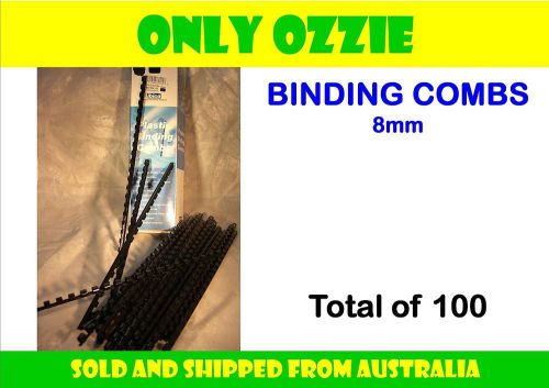 Binding combs 8mm - A4 size 21 ring - black - Total of 100