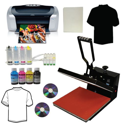 15x15 Heat Transfer Press,Epson Printer,Bulk Ink Kit,Heat Press Transfer Tshirt