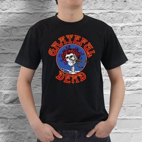New Grateful Dead Skull Rock Band Mens Black T Shirt Size S, M, L, XL, 2XL, 3XL