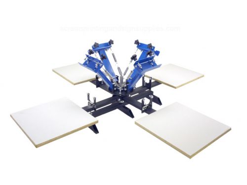 Four 4 color 4 station screen printing press four machine equipment springer sp for sale