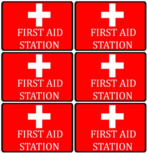Warehouse / Business Complex / Industrial / Work First Aid Station 6 Signs s91