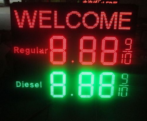 LED Gas Price changer Sign regular Diesel 44&#034; X 62&#034; programmable  message board