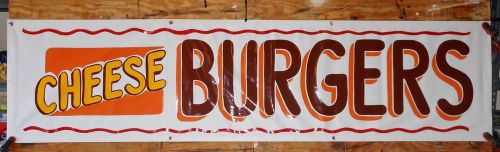 2&#039; x 8&#039; banner &#034;CHEESEBURGER&#034; OUTDOOR / INDOOR BANNER LETTERED BY HAND nice sign