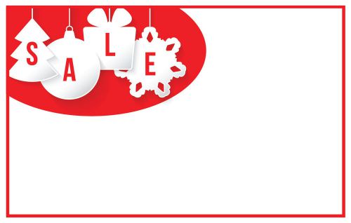 Holiday Sale Retail Blank Store Signs, 5.5&#034; x 3.5&#034;, Price Signs/Tags 50 Pack