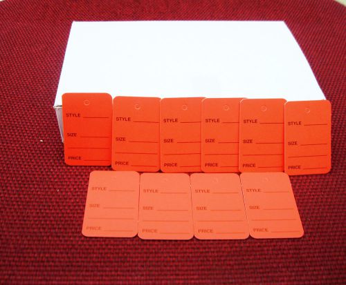 1000 PCS. 1-1/4&#034; W X 1-7/8 H  RED  Garment  Price Hanging  Lables  Tags