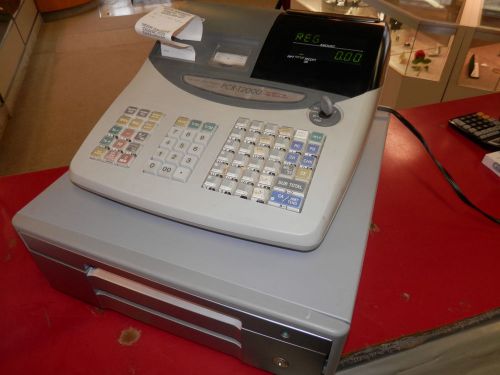 cash register used pcr t2000 electronic casio with keys and manual 2000