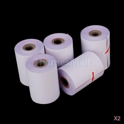 2x set of 5 rolls 2-ply carbonless duplicate cash register receipt tape paper for sale