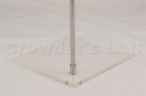 8 x 8 inch Square Acrylic Shelf / Stand / Plate w/ Metal Rod attached