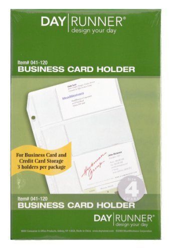 Day Runner Top-Loading Business Card Holder  Clear  5.5 x 8.5 Inches (041-120)