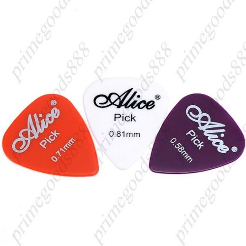 3 Alice Durable Triangular Celluloid Pick Guitar Pick Guitar Plectrum Color