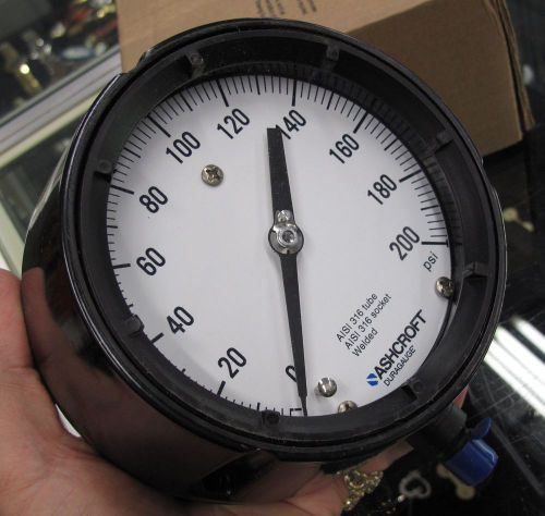 Ashcroft duragauge 45-1279-ss-02l 200 psi pressure gauge 4.5 inch new for sale