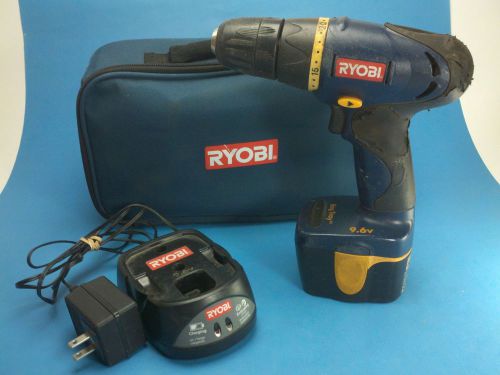 Ryobi Cordless Drill Driver 9.6V Power Hand Tool with Power Supply Cord Charger