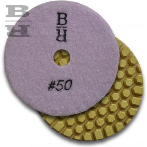 Buddy Rhodes 4&#034; 50 Grit Dry DHEX Concrete Countertop Wet Dry Polishing Pad 6mm
