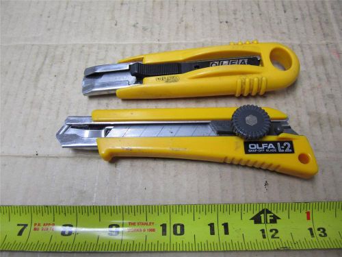 Lot of 2 olfa heavy duty razor safety knife 1 spring loaded for sale