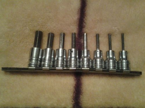 Snap-On 3/8 Drive Allen Head Sockets 9 peices