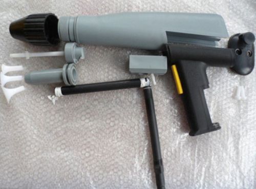 Electrostatic powder spray gun shell with nozzle.