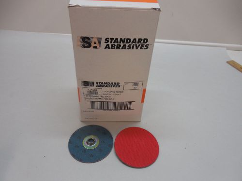 Standard abrasives 3&#034; 60 ceramic pro 2ply qc sanding discs qty 50 for sale