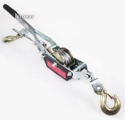2 Ton 2 Hook Come A Long Winch Hoist Cable Puller Hand Winches Lever Hoist Tools