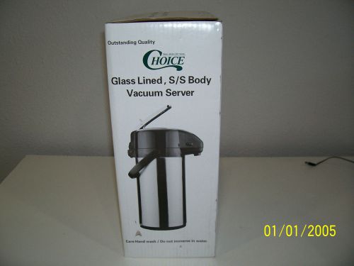 Choice Glass Lined S/S Body Vaccum Server Airpot