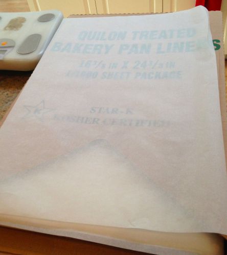 QUILON TREATED BAKERY PAN LINERS PARCHMENT PAPER 600 COUNT OPEN BOX COMMERCIAL