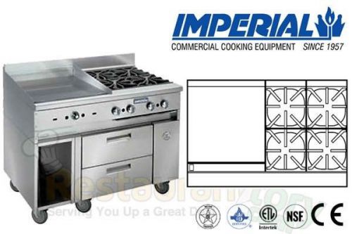 IMPERIAL COMMERCIAL RANGE BASE SYSTEM W/ 24&#034; GRIDDLE PROPANE IR-4-GT24-2-SC