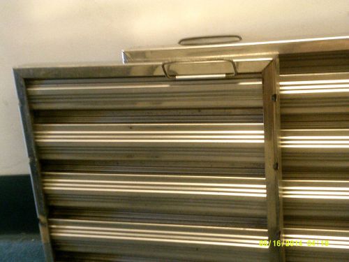 (4) 15x15 Stainless Steel Grease Defender Baffle Filters Used